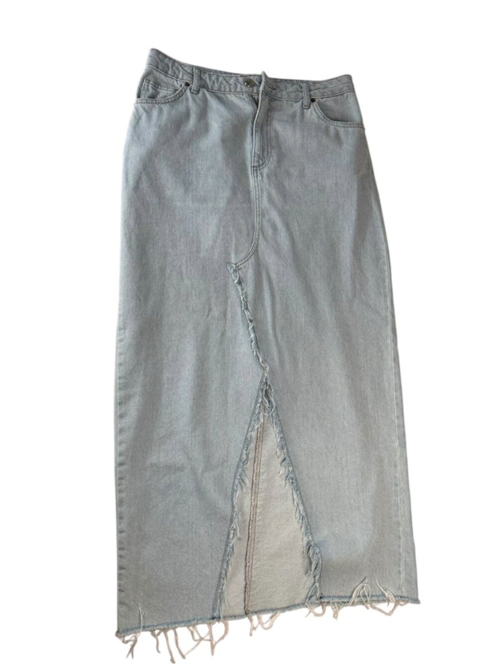 TOPSHOP Denim Jean Skirt, Size Women's US 8. Long. Light Blue